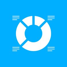 Donut Chart icon on a blue background - SmoothSeries