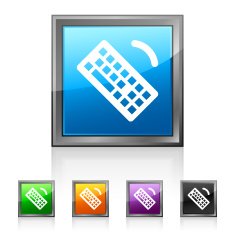 Computer Keyboard icon on square buttons - SquaredSeries
