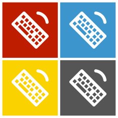 Computer Keyboard icon on square buttons - SquareSeries