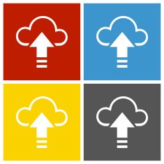 Cloud Computing icon on square buttons - SquareSeries