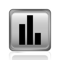 Bar Graph icon on a square button - SteelSeries N45