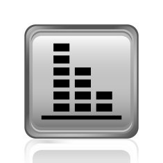 Bar Graph icon on a square button - SteelSeries N46