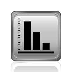 Bar Graph icon on a square button - SteelSeries N48