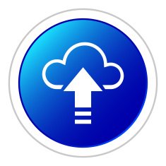 Cloud Computing icon on a round button - StickerSeries