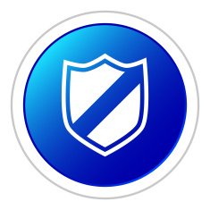 Shield icon on a round button - StickerSeries N2