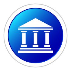 Bank icon on a round button - StickerSeries N5
