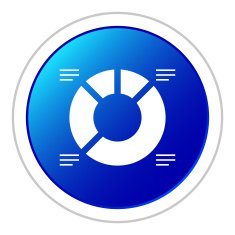 Donut Chart icon on a round button - StickerSeries