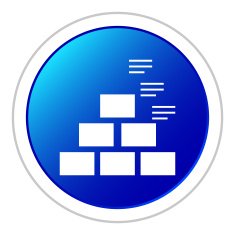 Pyramid icon on a round button - StickerSeries