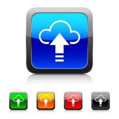 Cloud Computing icon on color buttons - StyleSeries