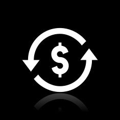 Exchange Rate icon on a black background - WhiteSeries