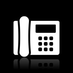 Office Telephone icon on a black background - WhiteSeries