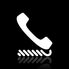 Telephone icon on a black background - WhiteSeries