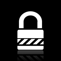 Padlock icon on a black background - WhiteSeries