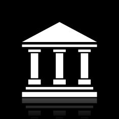 Bank icon on a black background - WhiteSeries N5