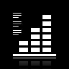 Bar Graph icon on a black background - WhiteSeries N47