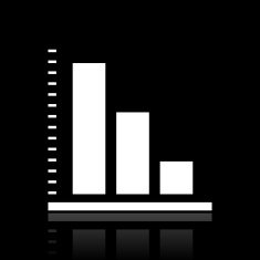 Bar Graph icon on a black background - WhiteSeries N48