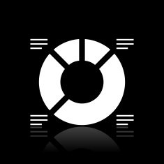 Donut Chart icon on a black background - WhiteSeries