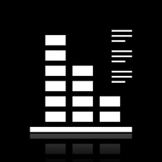 Bar Graph icon on a black background - WhiteSeries N49