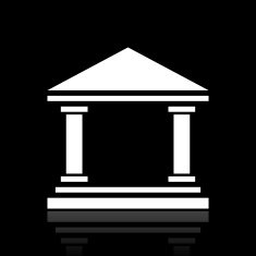 Bank icon on a black background - WhiteSeries N6