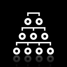 Organization Chart icon on a black background - WhiteSeries