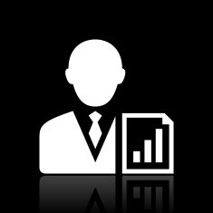 Businessman icon on a black background - WhiteSeries N17
