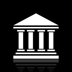 Bank icon on a black background - WhiteSeries N7