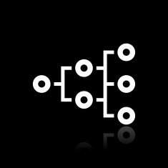 Flowchart icon on a black background - WhiteSeries N3
