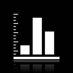 Bar Graph icon on a black background - WhiteSeries N54