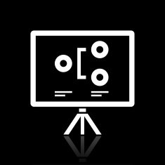 Projection Screen icon on a black background - WhiteSeries