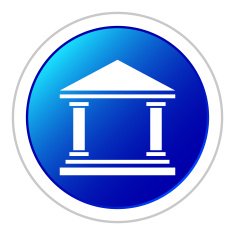 Bank icon on a round button - StickerSeries N6