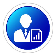 Businessman icon on a round button - StickerSeries N17