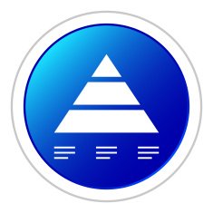 Pyramid icon on a round button - StickerSeries N3