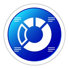 Donut Chart icon on a round button - StickerSeries N2