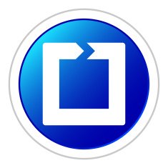 Chevron Chart icon on a round button - StickerSeries N2