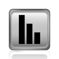 Bar Graph icon on a square button - SteelSeries N50
