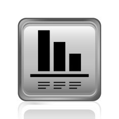 Bar Graph icon on a square button - SteelSeries N51