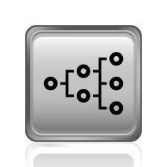 Flowchart icon on a square button - SteelSeries N3