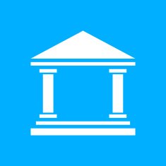 Bank icon on a blue background - SmoothSeries N6