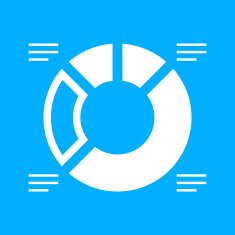 Donut Chart icon on a blue background - SmoothSeries N2
