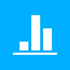 Bar Graph icon on a blue background - SmoothSeries N53