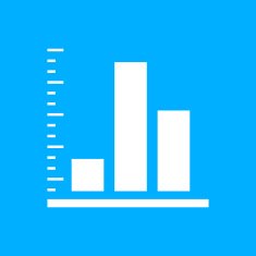 Bar Graph icon on a blue background - SmoothSeries N54