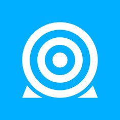Target icon on a blue background - SmoothSeries