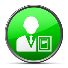 Businessman icon on a round button - SlenderSeries N16