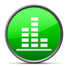 Bar Graph icon on a round button - SlenderSeries N52