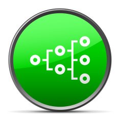 Flowchart icon on a round button - SlenderSeries N3