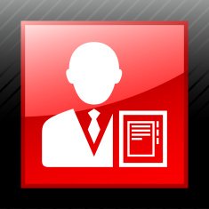 Businessman icon on a square button - SleekSeries N16