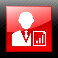 Businessman icon on a square button - SleekSeries N17
