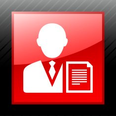 Businessman icon on a square button - SleekSeries N18