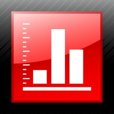 Bar Graph icon on a square button - SleekSeries N54