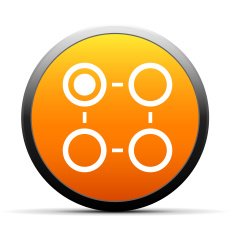 Flowchart icon on a round button - SimpleSeries